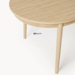 Oval Light Wood Dining Table with Ribbed Edge - Image 4