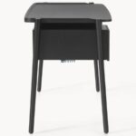 Modern Fluted Solid Wood Writing Desk – Natural Finish - Image 5