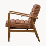 Wooden Leatherette Lounge Single Seater Chair - Image 4