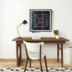 Modern Black Solid Wood Study Desk with Drawers