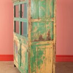 Vintage Green & Cream Wooden Storage and Display Cabinet - Image 5