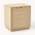 Nordic Light Oak Nightstand with Fabric Inlay - Image 6