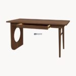 Modern Black Solid Wood Study Desk with Drawers - Image 4