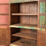 Vintage Green & Cream Wooden Storage and Display Cabinet - Image 6