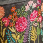 Grey Bloomingville Embroidered Velvet Armchair - Image 3