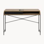 Industrial Style Solid Wood Study Desk with Metal Frame - Image 5