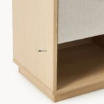 Nordic Light Oak Nightstand with Fabric Inlay - Image 2