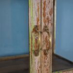 Vintage Pale Pink Wooden Display Cabinet with Glass Panels - Image 3