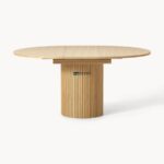 Round Solid Wood Dining Table with Fluted Pedestal Base - Image 5