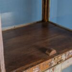 Vintage Pale Pink Wooden Display Cabinet with Glass Panels - Image 4