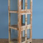 Vintage Pale Pink Wooden Display Cabinet with Glass Panels - Image 5