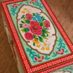 Rose Bouquet Hand Painted Wooden Trunk - Image 5