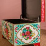 Rose Bouquet Hand Painted Wooden Trunk - Image 6