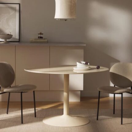 Round Pedestal Dining Table with Minimalist Design