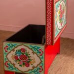 Rose Bouquet Hand Painted Wooden Trunk - Image 3