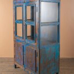 Vintage Blue Wooden Storage & Display Cabinet - Image 5