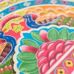 Sisika Hand-Painted Mango Wood Bedside Cabinet with 2 Drawers - Image 5