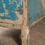 Vintage Blue Wood & Metal Glazed Display Cabinet - Image 2