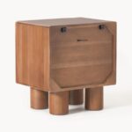 Architectural Walnut Cube Nightstand - Image 3