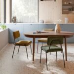 Oval Wooden Dining Table with Ribbed Edge (Walnut Finish)