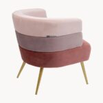 Velvet Barrel Single Seater Accent Chair - Image 2