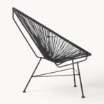 Outdoor Woven Rope Metal Accent Single Seater Chair - Image 3