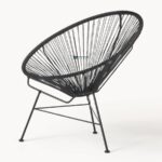 Outdoor Woven Rope Metal Accent Single Seater Chair - Image 4