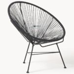Outdoor Woven Rope Metal Accent Single Seater Chair - Image 2