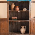 Bright Blue Vintage Wooden Storage & Display Cabinet - Image 2
