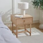 Scandinavian Light Oak Nightstand with Minimalist Pull