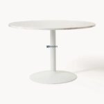 Round Marble Top Dining Table with Pedestal Base - Image 3