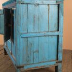 Blue Vintage Hand-Painted Wooden Cupboard with Traditional Detailing - Image 5