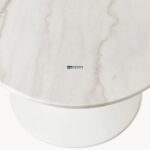 Round Marble Top Dining Table with Pedestal Base - Image 4