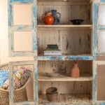 Vintage Blue Wooden Glazed Storage & Display Cabinet - Image 5