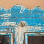 Vintage Blue Wooden Glazed Storage & Display Cabinet - Image 6