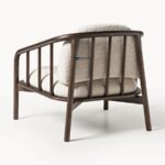 Modern Wooden Bouclé Lounge Single Seater Chair - Image 2