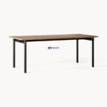 Modern Rectangular Wooden Dining Table with Metal Legs - Image 5