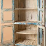 Vintage Blue Wooden Glazed Storage & Display Cabinet - Image 7