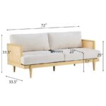 Cane Arm Fabric 2-Seater Sofa - Image 3