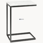 Modern Marble Top C-Shaped Side Table - Image 3