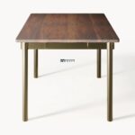 Modern Rectangular Wooden Dining Table with Metal Legs - Image 2