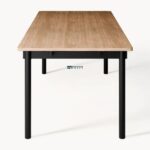 Modern Rectangular Wooden Dining Table with Metal Legs - Image 2