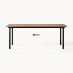 Modern Rectangular Wooden Dining Table with Metal Legs - Image 3