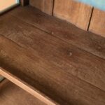 Vintage Blue Wooden Display Cabinet with Glass Panels - Image 2