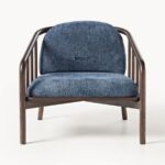 Modern Wooden Fabric Lounge Single Seater Chair - Image 3