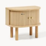 Oval Fluted Tambour Bedside Table - Image 5