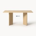 Rectangular Solid Wood Dining Table with Panel Legs - Image 5