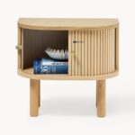 Oval Fluted Tambour Bedside Table - Image 6
