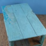 Light Blue Vintage Wooden Coffee Table - Image 3