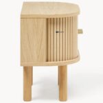 Oval Fluted Tambour Bedside Table - Image 4